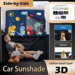 universal dual-layer telescopic car window sunshades