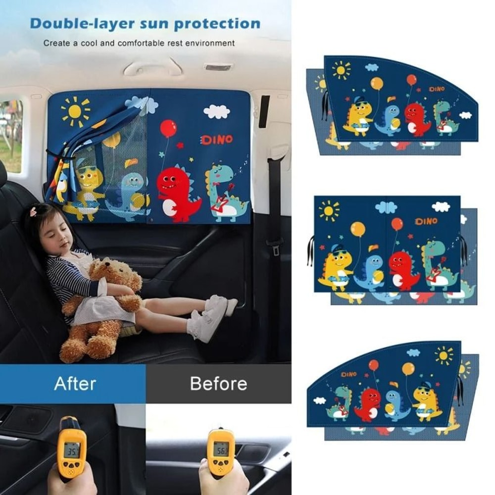 Universal DualLayer Telescopic Car Window Sunshades 2