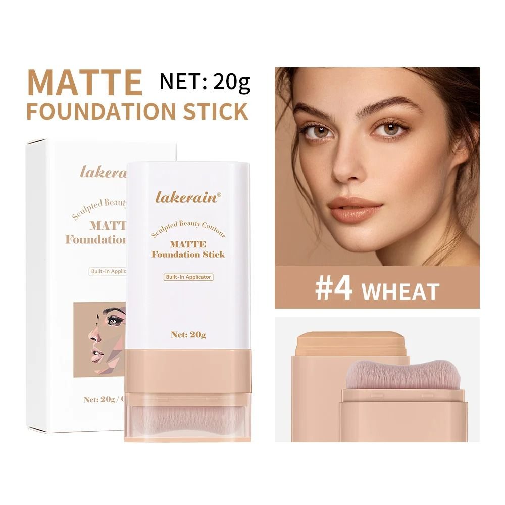 MultiUse Matte Skin Tint Foundation Stick With Integrated Brush 9