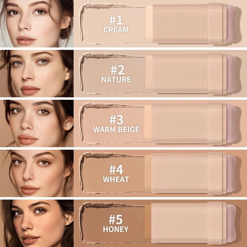 MultiUse Matte Skin Tint Foundation Stick With Integrated Brush 5