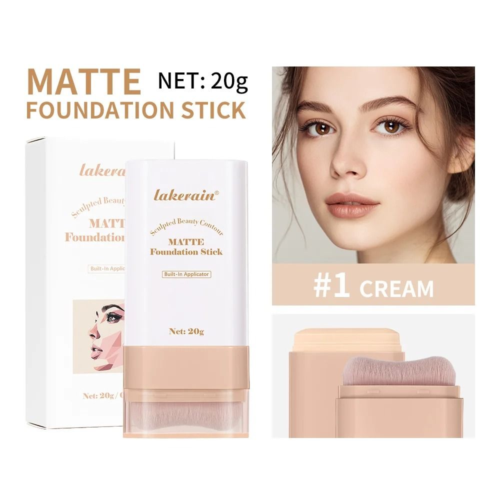 MultiUse Matte Skin Tint Foundation Stick With Integrated Brush 7
