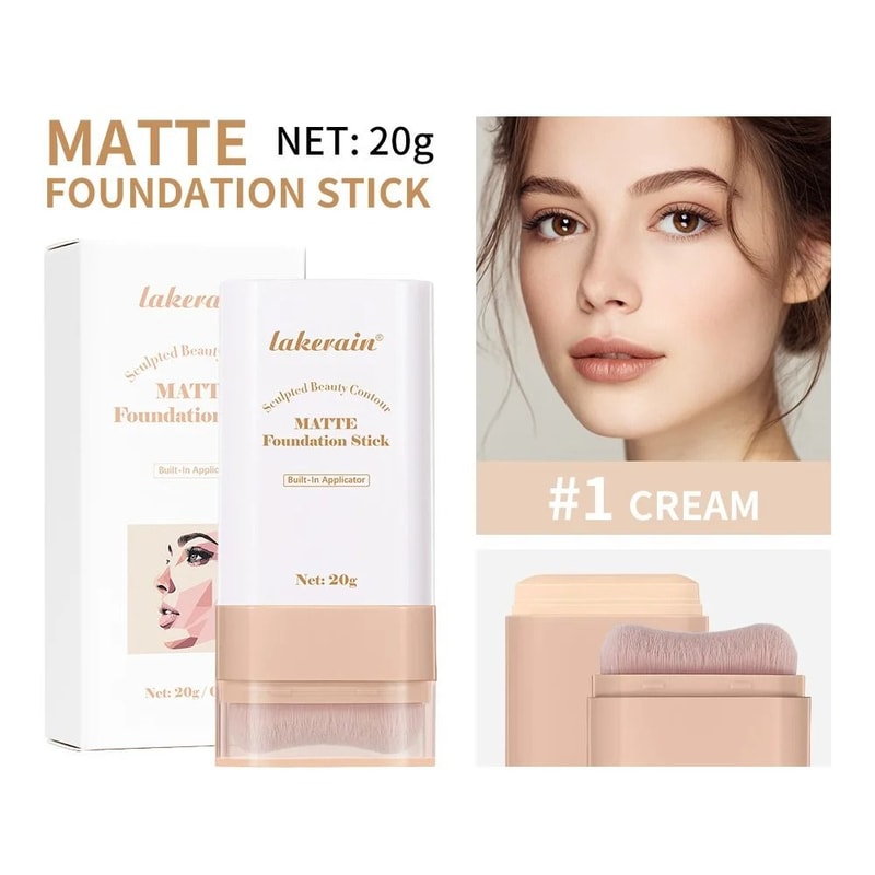 MultiUse Matte Skin Tint Foundation Stick With Integrated Brush 7