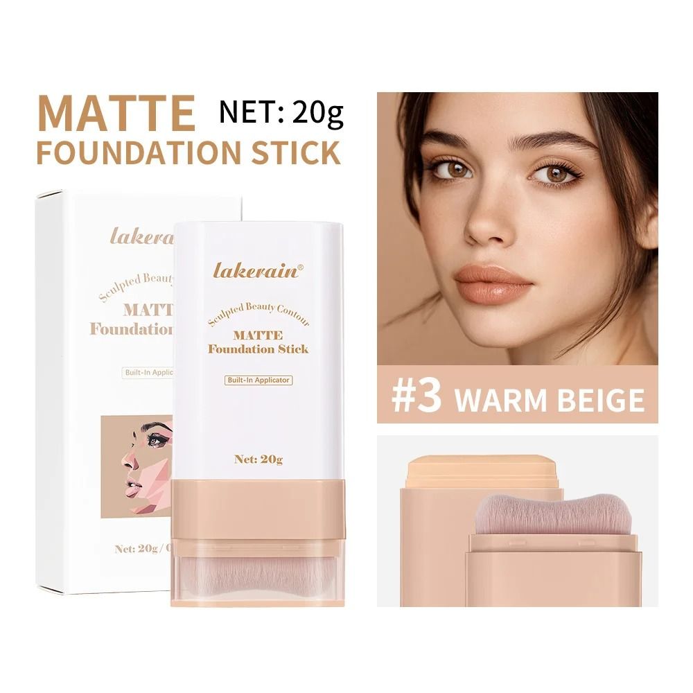 MultiUse Matte Skin Tint Foundation Stick With Integrated Brush 8