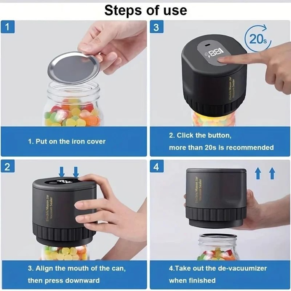 Cordless Electric Mason Jar Vacuum Sealer Kit 2
