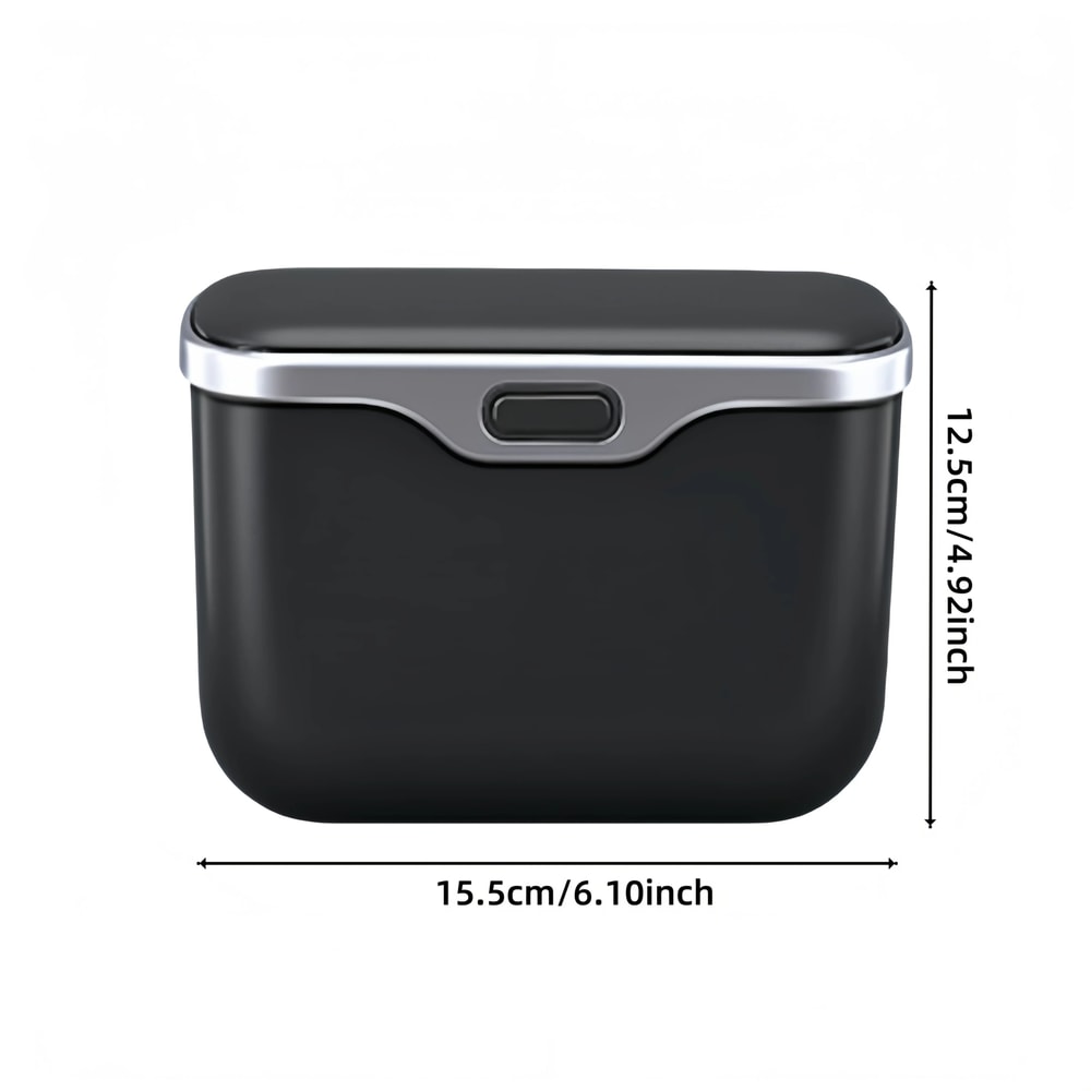 Multifunctional Car Trash Can With Lid Button 3