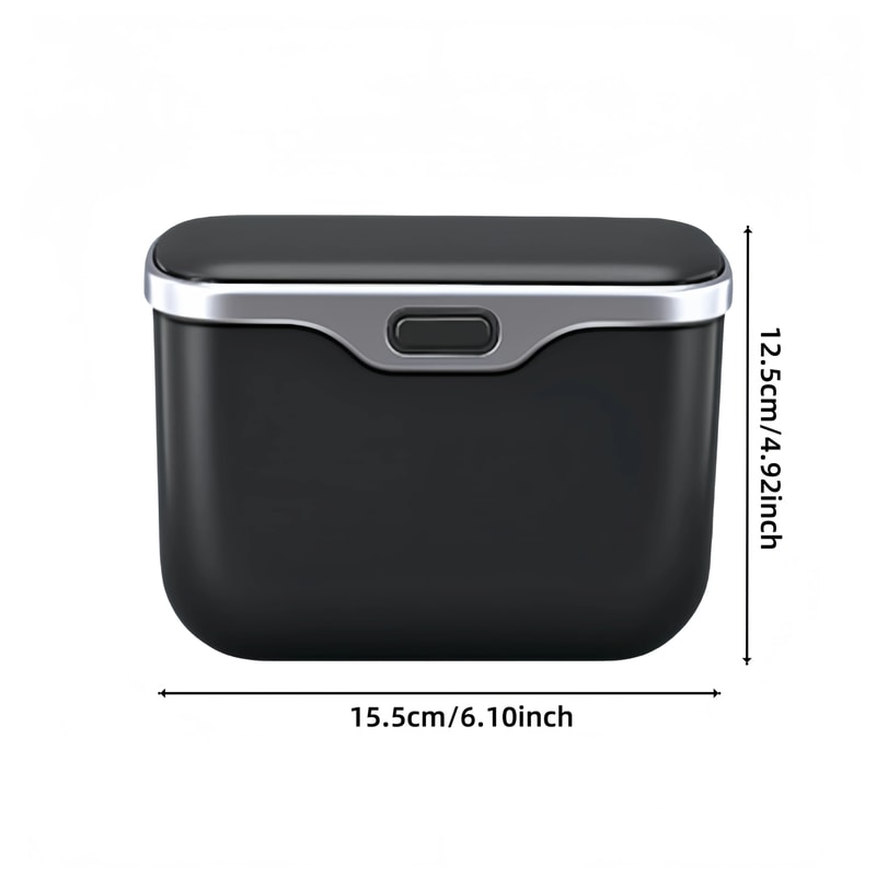 Multifunctional Car Trash Can With Lid Button 3