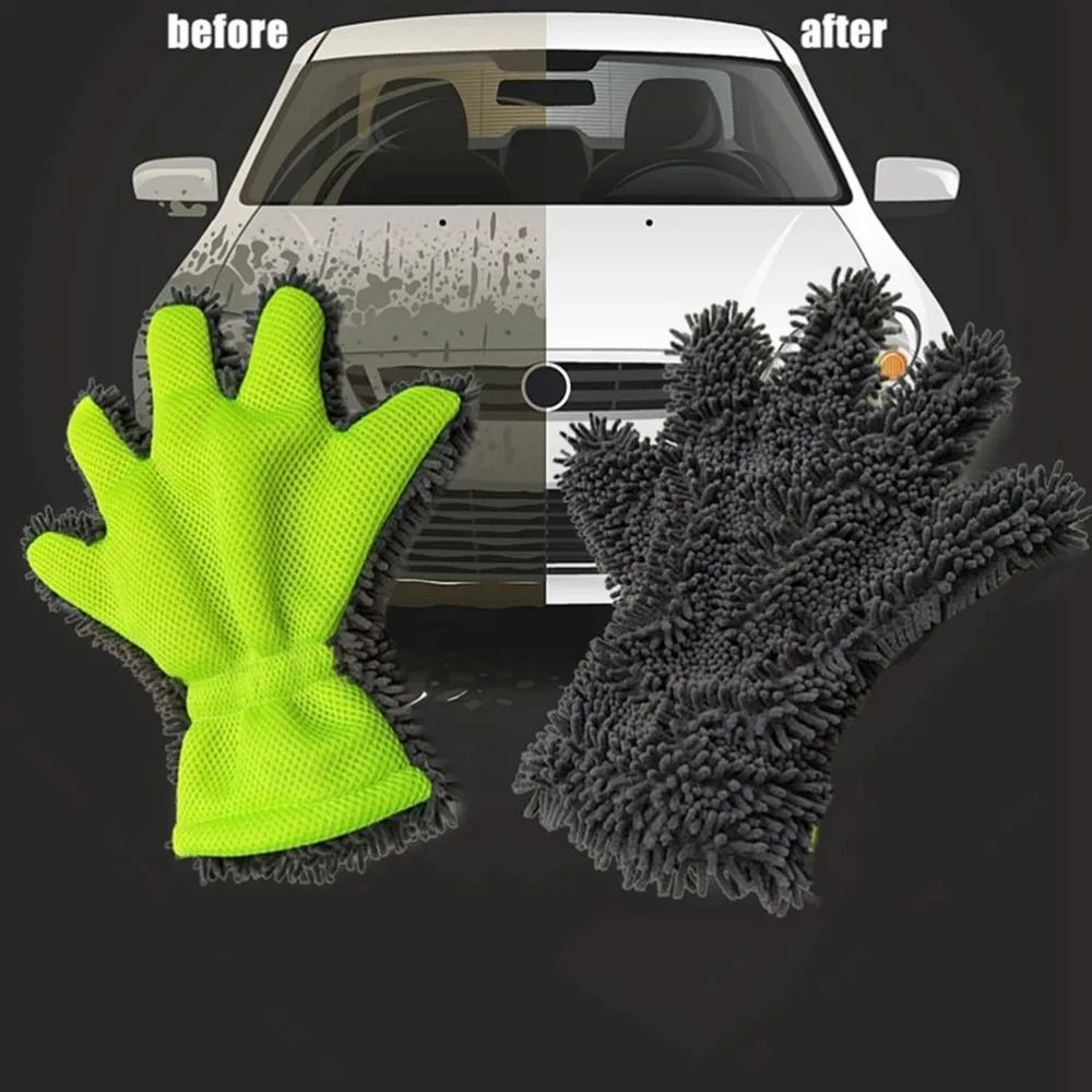 Premium 5Finger Microfiber Car Washing Gloves 0