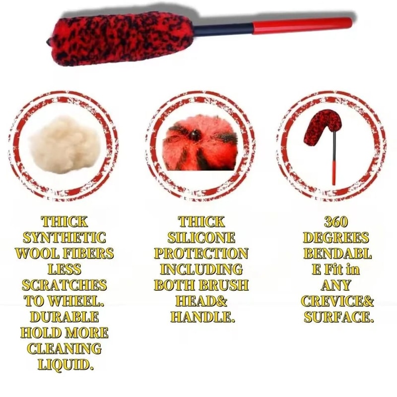 3Size Bendable Car Wheel Detailing Brushes 5
