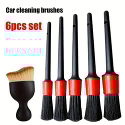 6-piece premium fiber car detailing brush set