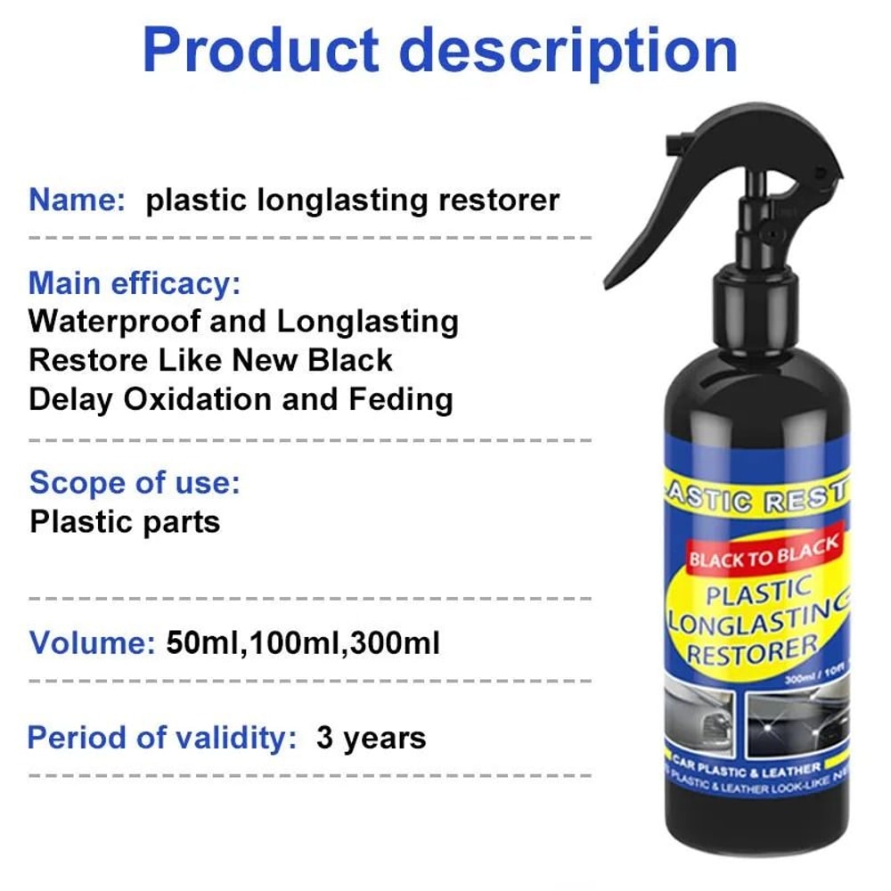 Professional BackToBlack Plastic Restorer Renovator 6