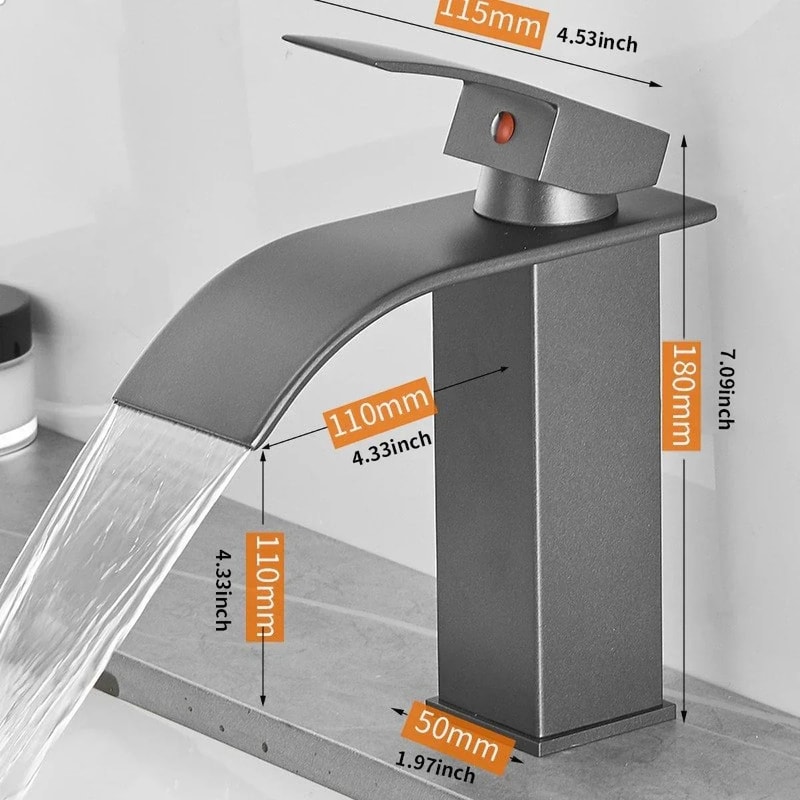 Waterfall Wash Basin Faucet With Hot And Cold Water Control 4