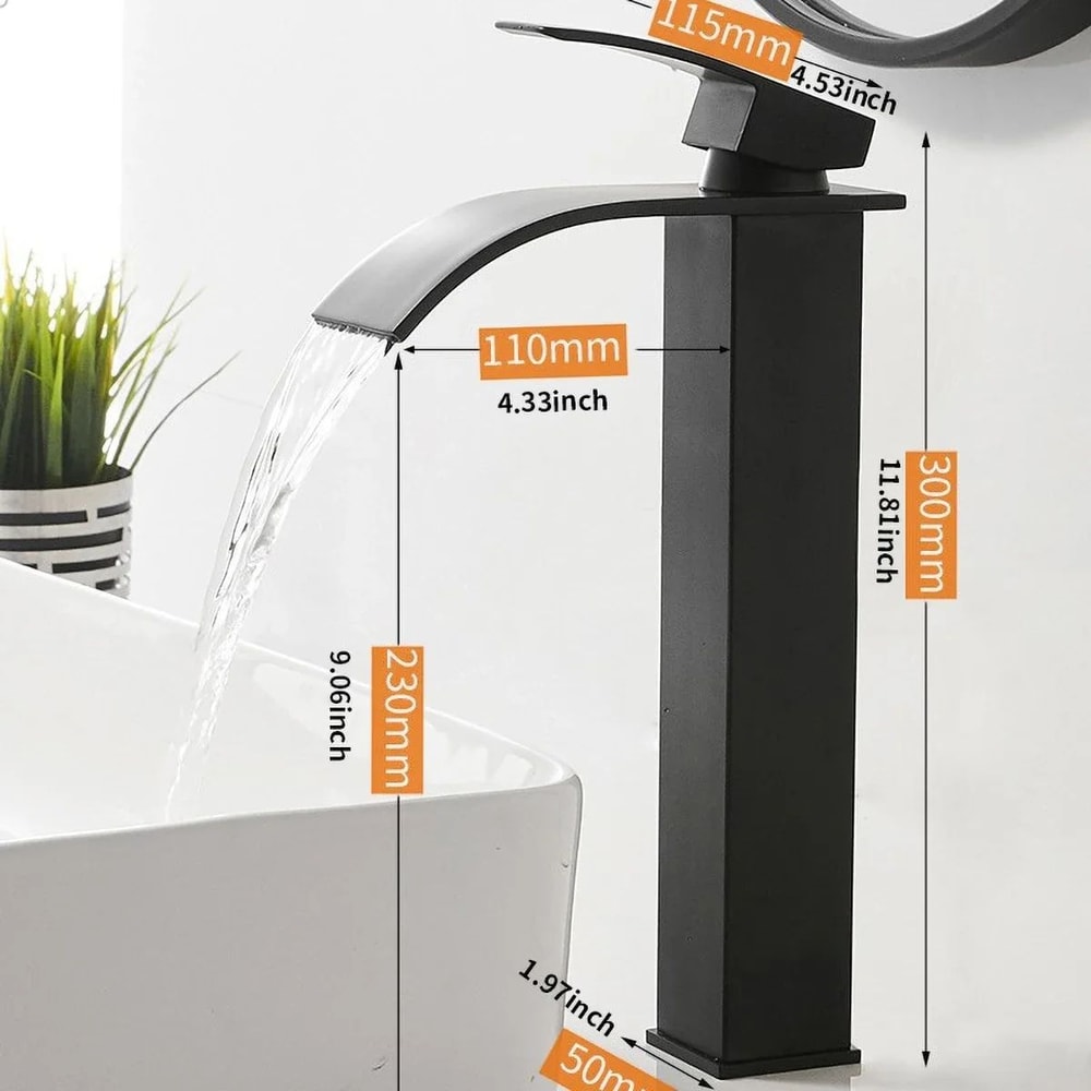 Waterfall Wash Basin Faucet With Hot And Cold Water Control 6