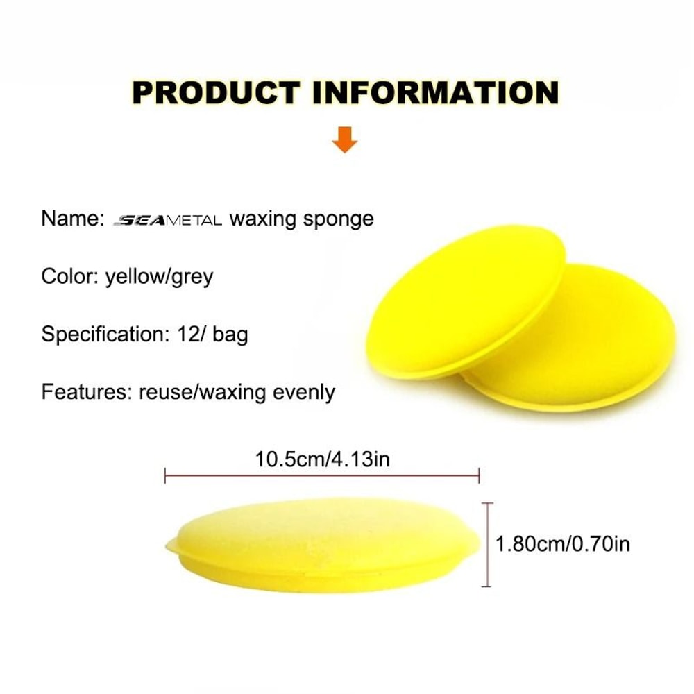 12Piece HighDensity Waxing Polishing Sponge Set 6