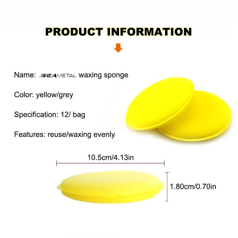 12Piece HighDensity Waxing Polishing Sponge Set 6
