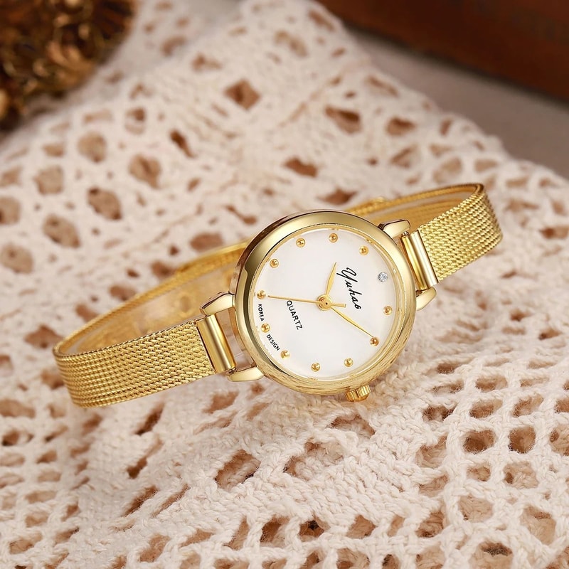 Elegant Mesh Dot Quartz Watch For Women 3