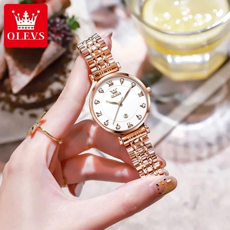 Fashion Ladies Rose Quartz Wristwatch 2