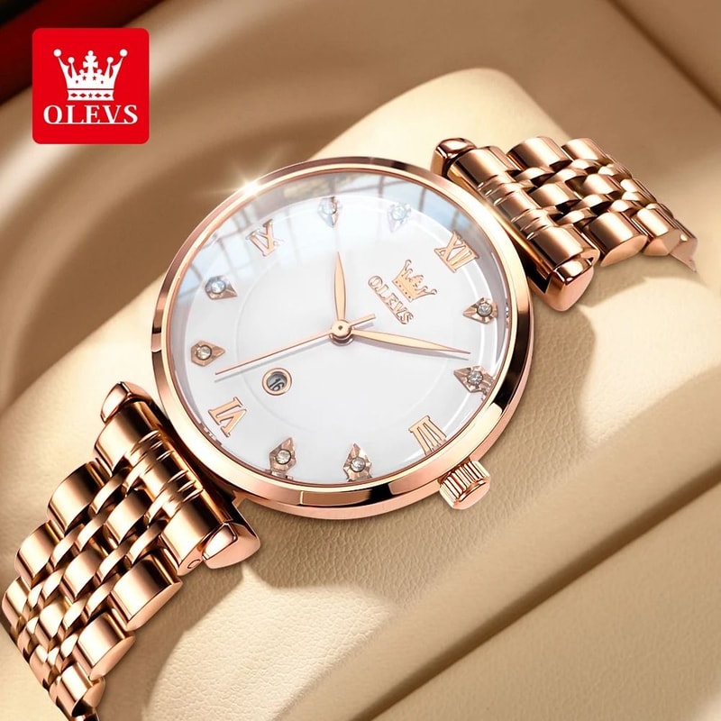 Fashion Ladies Rose Quartz Wristwatch 4