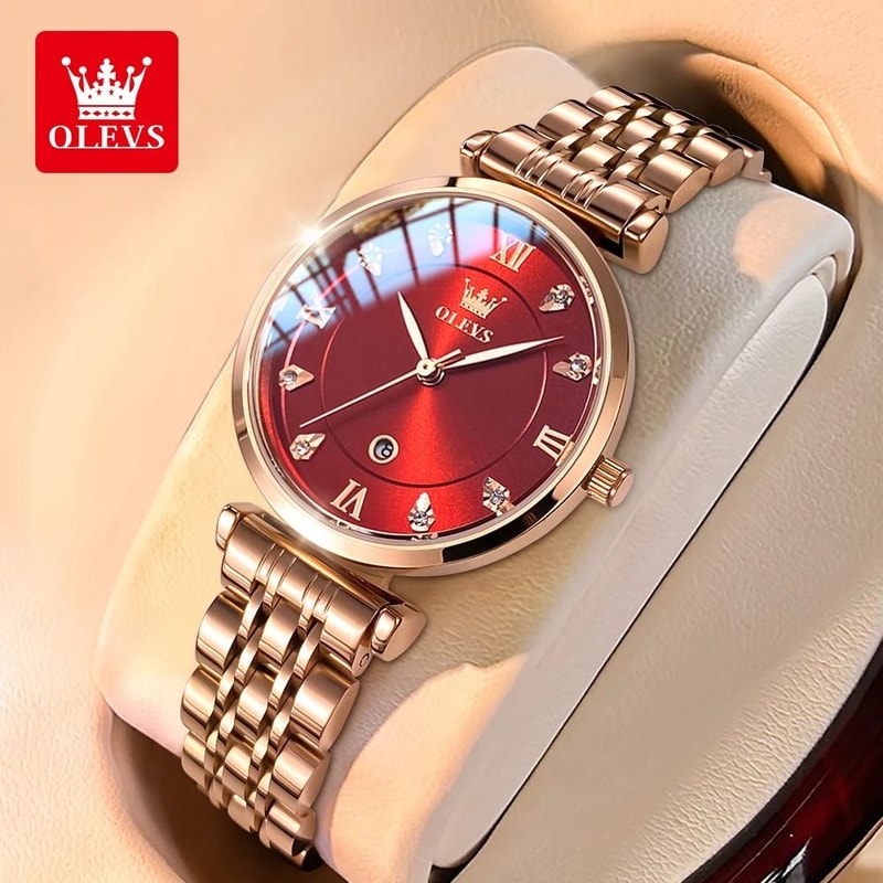 Fashion Ladies Rose Quartz Wristwatch 9