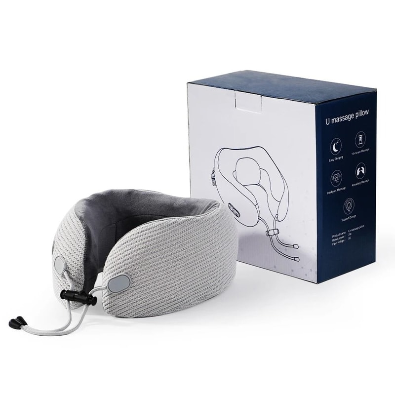 UShaped Kneading Neck Massager Travel Pillow 0