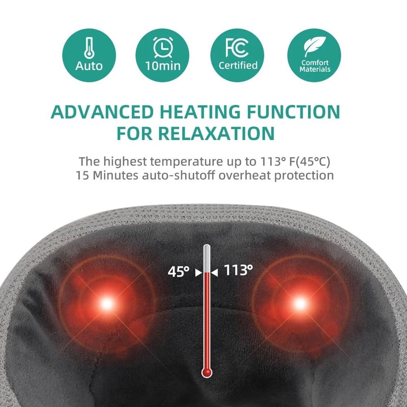 UShaped Kneading Neck Massager Travel Pillow 4