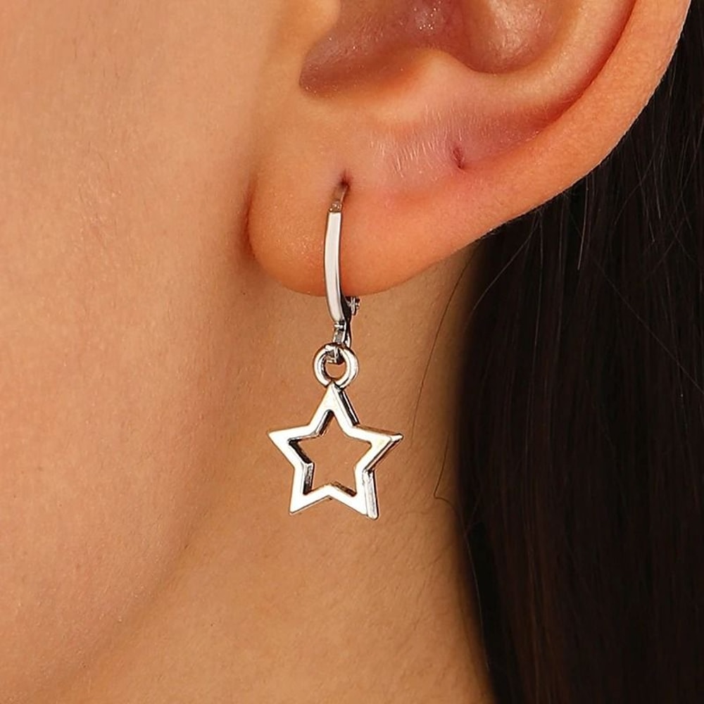 Creative Star Hoop Earrings 1