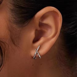 trendy gold cross stud earrings