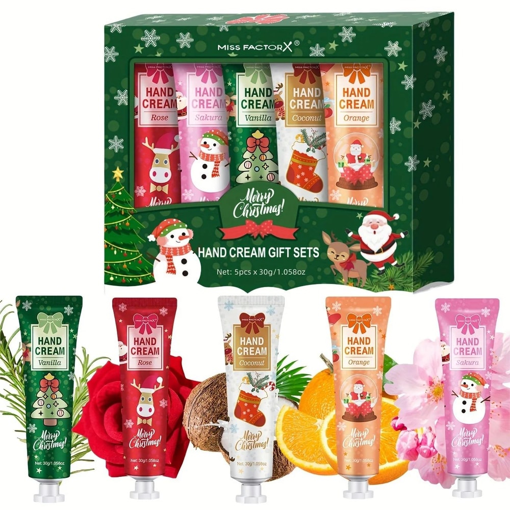 Christmas Hand Cream Gift Set 5 Pack Moisturizing Travel Size 0