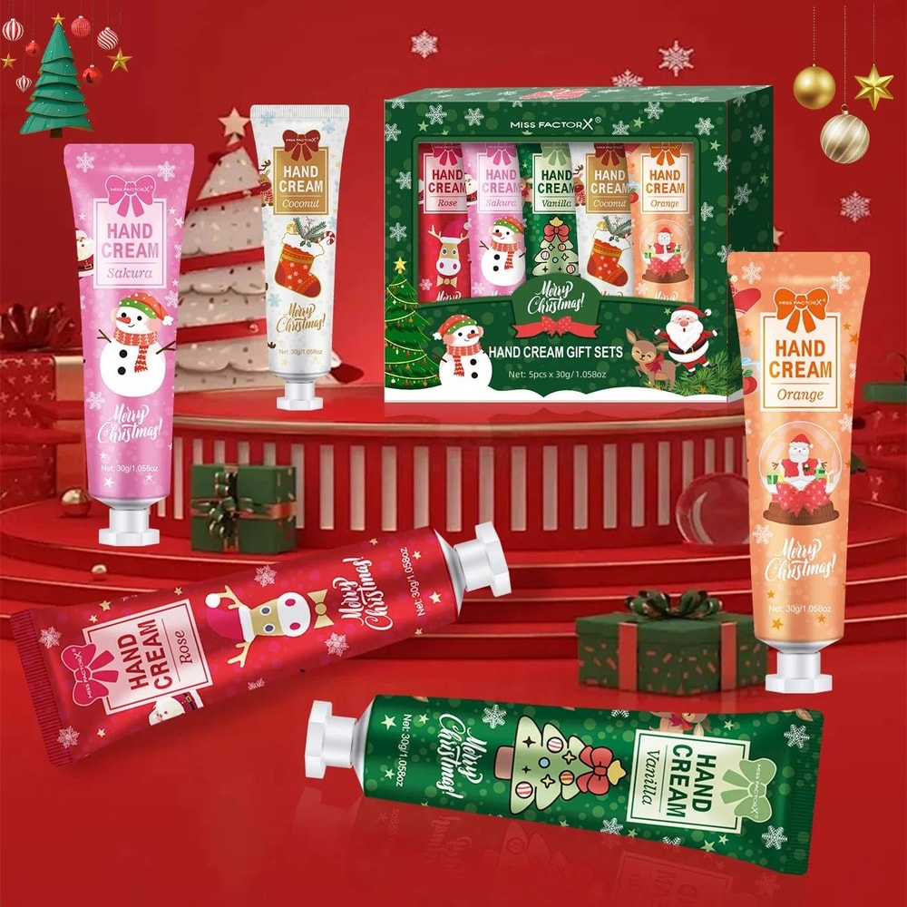 Christmas Hand Cream Gift Set 5 Pack Moisturizing Travel Size 1