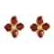 Korean Retro Drip Glaze Red Flower Earrings 3