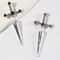 Hip Hop Cross Sword Crystal Stud Earrings 6