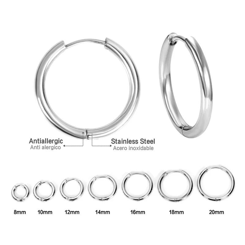 Stainless Steel Minimalist Hoop Earrings 6
