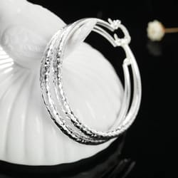 925 sterling silver 2 inch circle hoop earrings