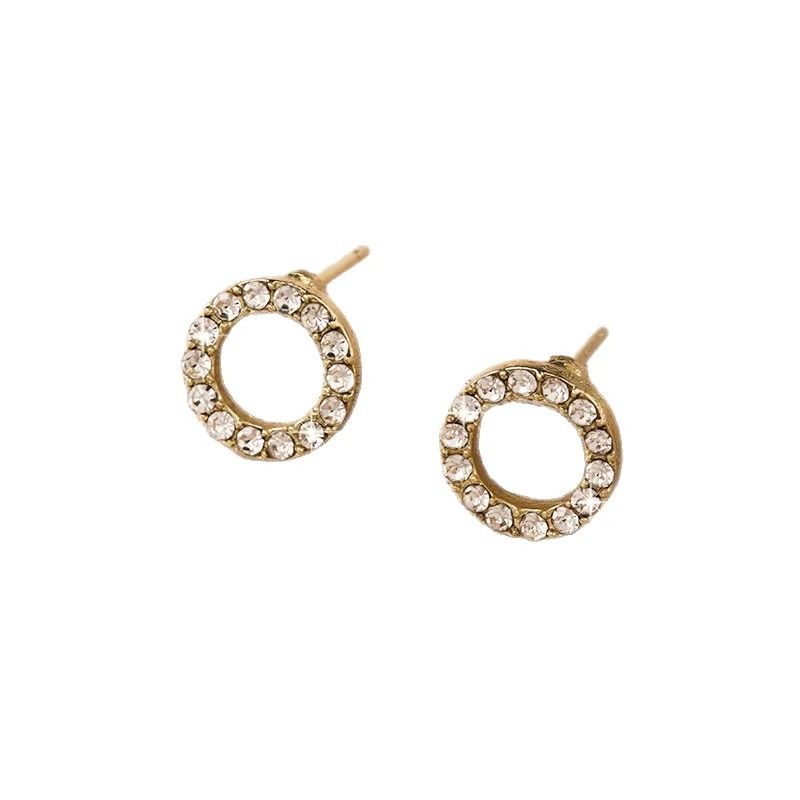 Simple Round Light Luxury Flashy Earrings 0