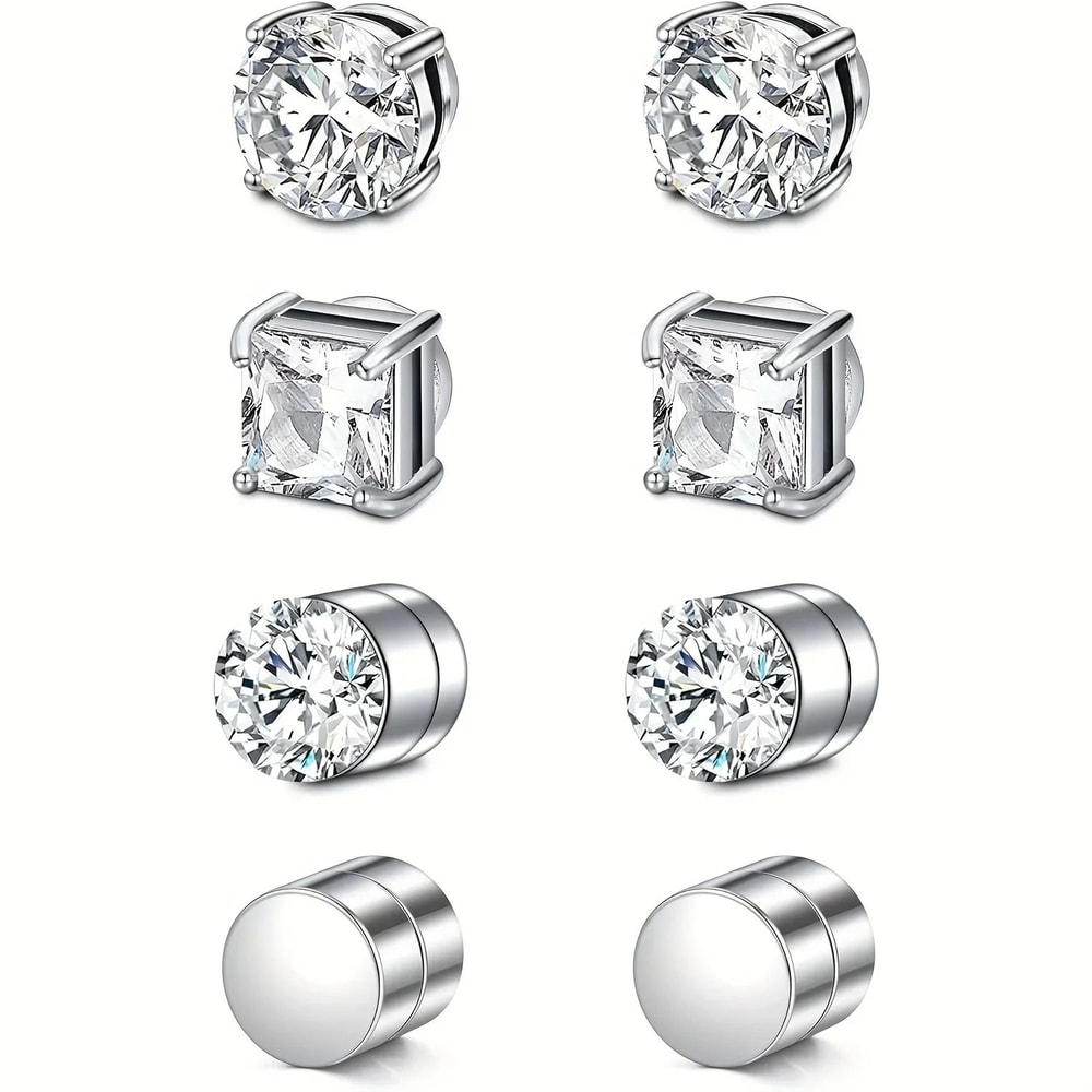 Crystal Strong Magnetic Ear Stud Set 0