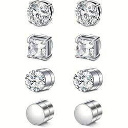 crystal strong magnetic ear stud set
