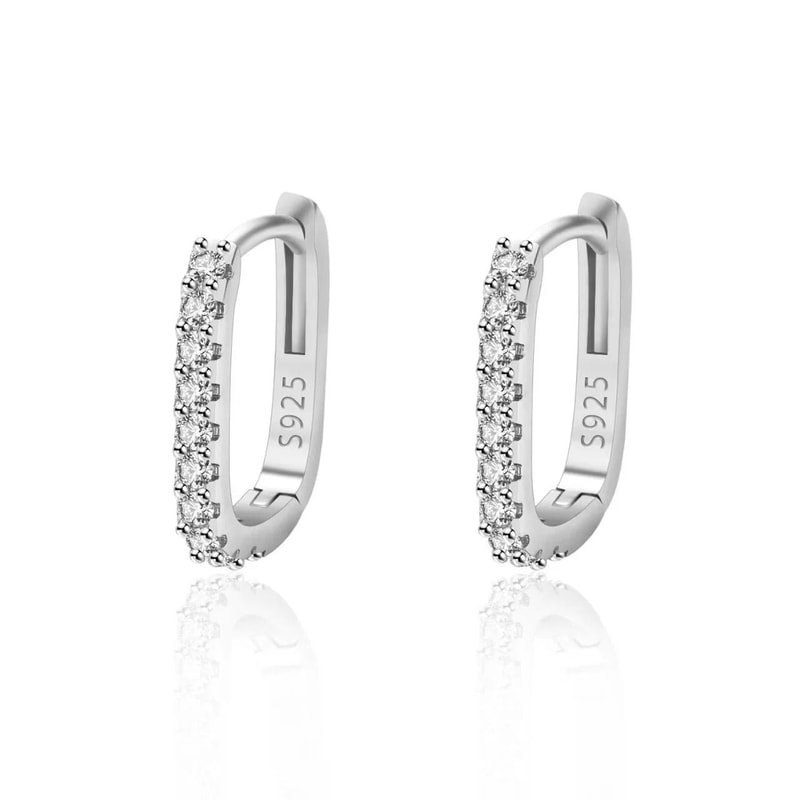 925 Sterling Silver Crystal Circle Hoop Earrings 5