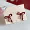 Retro Style Red Bowknot Stud Earrings 7