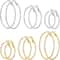 6Pair Smooth Open Hoop Earring Set 0