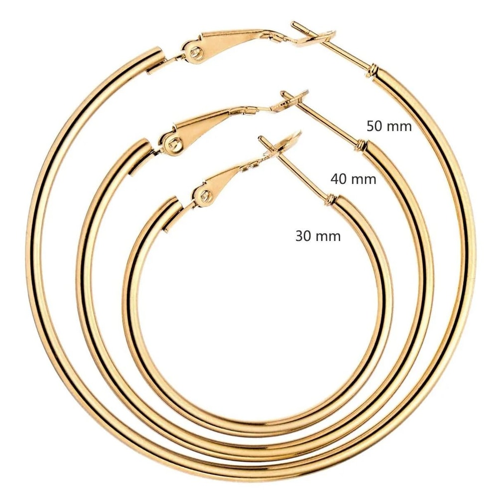 6Pair Smooth Open Hoop Earring Set 2