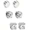 3Pair 6mm Crystal Magnetic NoPierce Stud Set 0