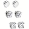 3Pair 6mm Crystal Magnetic NoPierce Stud Set 0
