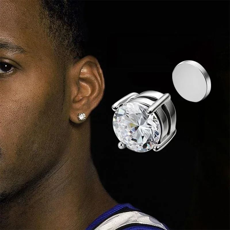 3Pair 6mm Crystal Magnetic NoPierce Stud Set 1