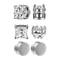 3Pair 6mm Crystal Magnetic NoPierce Stud Set 6