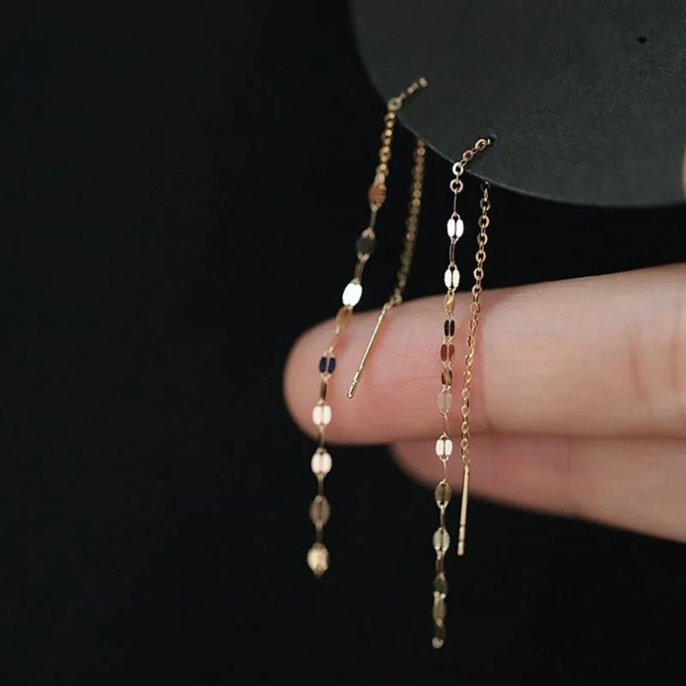 Exquisite Crystal Ear Line Hanging Earrings 9