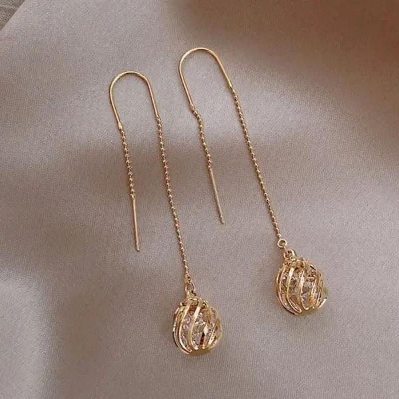 Exquisite Crystal Ear Line Hanging Earrings 15