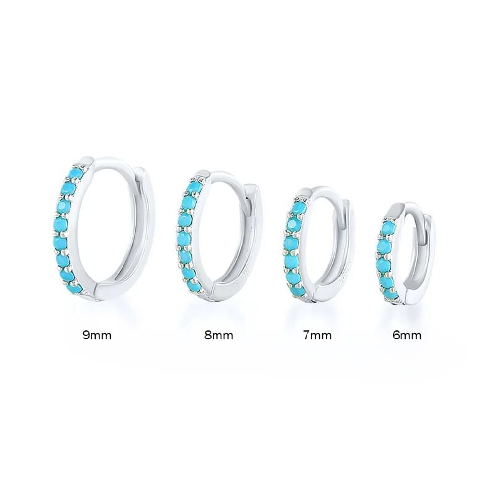 Stainless Steel Minimal Crystal Huggie Hoops Set 13