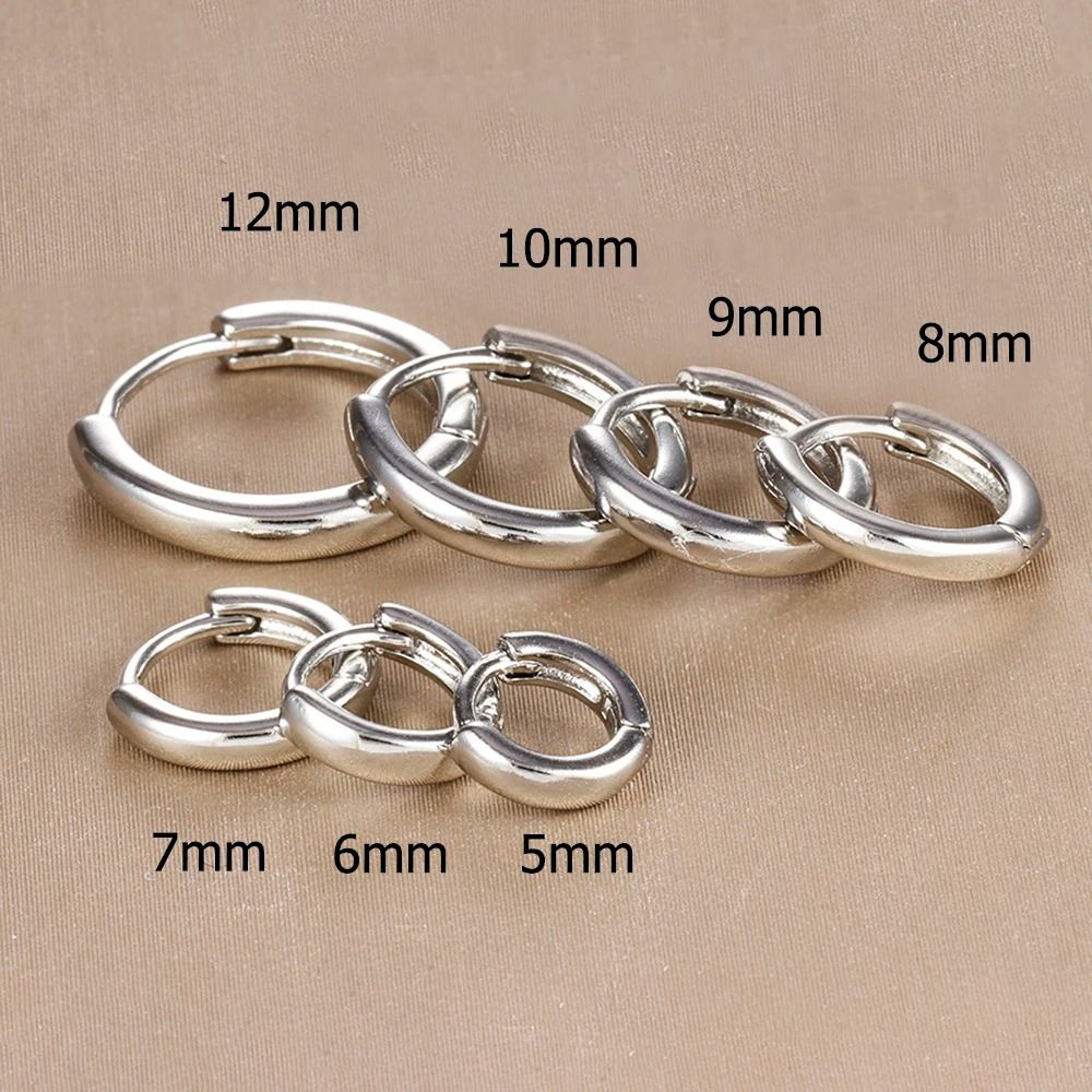 Stainless Steel Minimal Crystal Huggie Hoops Set 19
