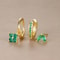 3Piece Green Crystal Stainless Steel Hoop Set 5