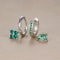 3Piece Green Crystal Stainless Steel Hoop Set 7