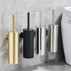 stainless steel wall-mounted toilet brush set